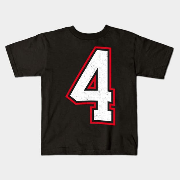 Number Four 4 Kids T-Shirt by cowyark rubbark